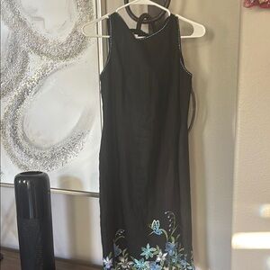 Talbots Blue Embellished Sheath Dress pretty hemline